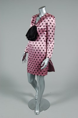 Lot 120 - A Christian Lacroix pink satin polka dot...