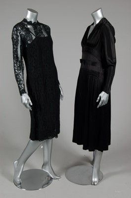 Lot 126 - A group of mainly black, mainly 1930s clothing,...