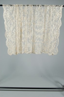 Lot 134 - A tamboured net bridal veil, late 19th century,...