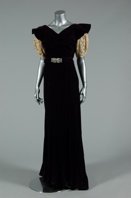 Lot 12 - Three velvet evening gowns, 1930s, comprising:...