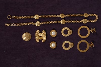 Lot 153 - A group of Chanel jewellery, 1980s, comprising...