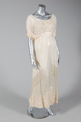 Lot 159 - An ivory satin Edwardian style gown, modern,...