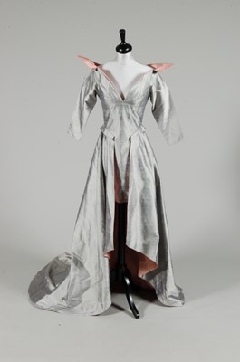 Lot 168 - An Antony Price slubbed grey silk evening...