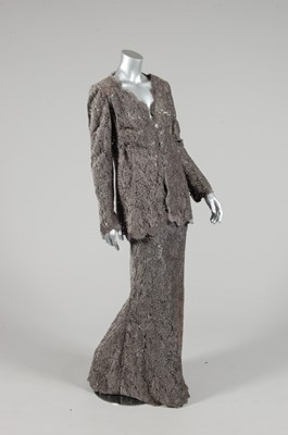 Lot 172 - An Emanuel Ungaro couture grey chenille lace...