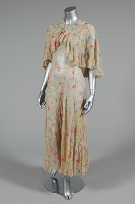 Lot 118 - A printed chiffon garden party gown and...