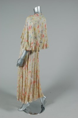 Lot 118 - A printed chiffon garden party gown and...