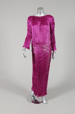 Lot 190 - A good Patricia Lester magenta pleated silk...