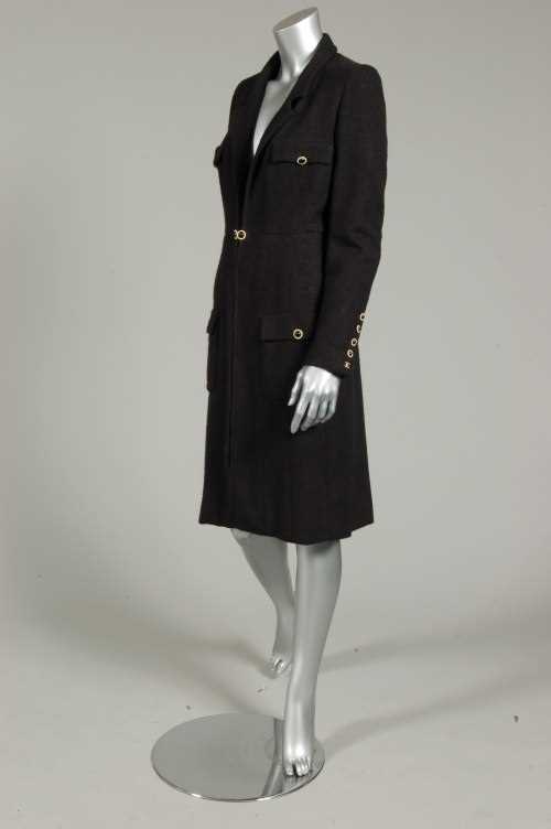 Lot 116 - A Chanel silk coat dress, late 1990s, labelled,...