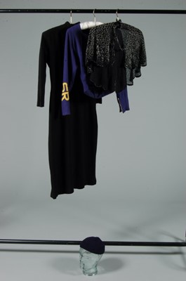 Lot 226 - A Schiaparelli black crepe dinner dress, 1930s,...