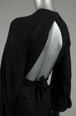 Lot 232 - An Ossie Clark black moss crepe `Cuddly' dress,...