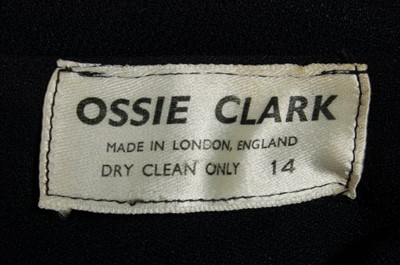 Lot 232 - An Ossie Clark black moss crepe `Cuddly' dress,...