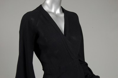 Lot 232 - An Ossie Clark black moss crepe `Cuddly' dress,...
