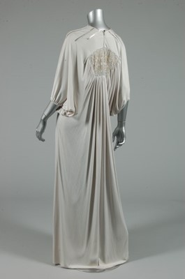 Lot 233 - A Bill Gibb grey Quiana jersey evening gown,...