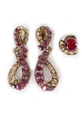 Lot 236 - A pair of Iradj Moini citrine and red corundum...