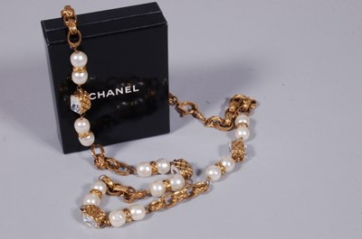 Lot 237 - A Chanel sautoir, 1980s, signed Chanel, linked...