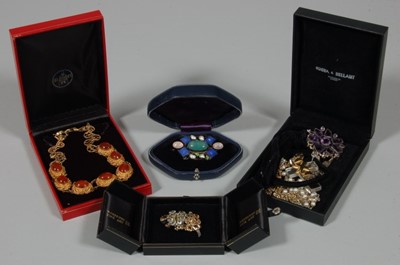 Lot 242 - A group of mainly 1980s jewellery, including...