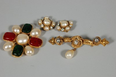 Lot 246 - A group of Chanel jewellery, 1980s, comprising...