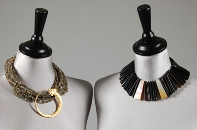 Lot 256 - A group of chunky beaded necklaces, 1980s-90s,...