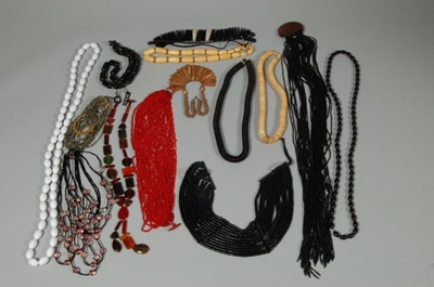 Lot 256 - A group of chunky beaded necklaces, 1980s-90s,...