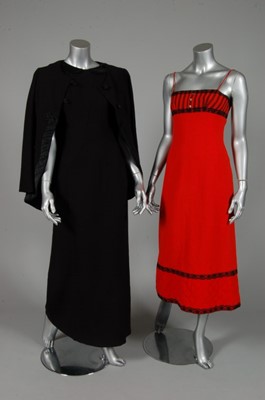 Lot 277 - A Mary Quant black wool crepe evening gown and...