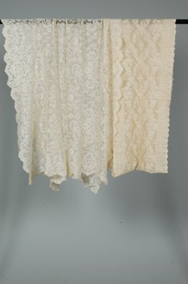 Lot 292 - A group of lace stoles, of embroidered white...