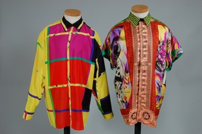 Lot 310 - Two Gianni Versace brightly coloured silk...