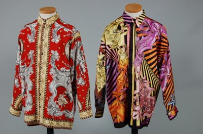 Lot 311 - A Gianni Versace brightly coloured silk shirt,...