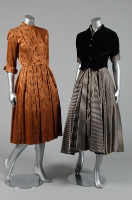 Lot 319 - Six dinner gowns, late 1940s-50s, including...