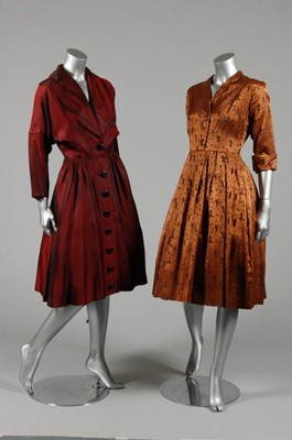 Lot 321 - Six dinner gowns, late 1940s-50s, including...