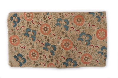 Lot 395 - An embroidered bolster cover, Ottoman, early...