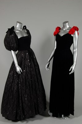 Lot 36 - Two Emanuel evening gowns, 1980s, of black...