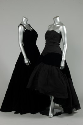 Lot 405 - A group of black evening wear, 1940s-50s,...