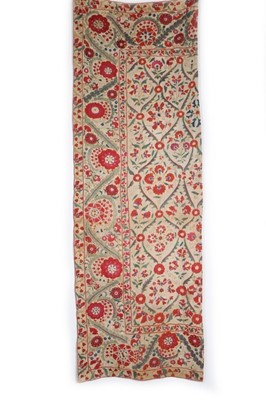 Lot 363 - Half of an embroidered suzani, probably...