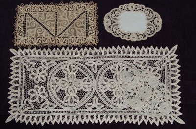 Lot 419 - A group of mainly whitework embroidered table...