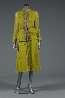 Lot 101 - A Thea Porter acid-yellow ensemble, 1970s,...