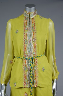 Lot 101 - A Thea Porter acid-yellow ensemble, 1970s,...