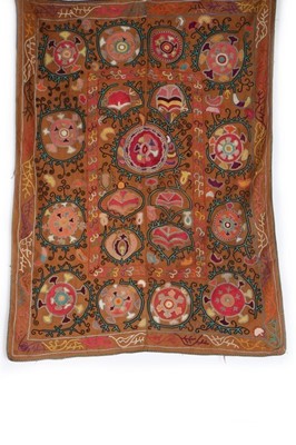 Lot 365 - An embroidered suzani, Uzbek, 20th century, of...