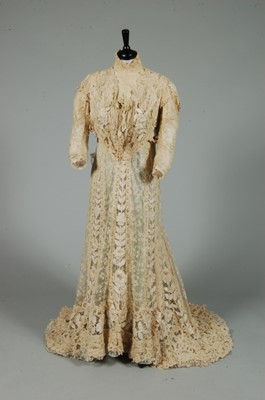 Lot 285 - A Marie Bartakova tapelace gown, Prague, Czech,...