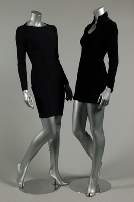 Lot 60 - An Azzedine Alaia black stretch ribbed jersey...