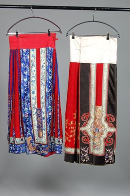 Lot 70 - Two embroidered skirt panels, Chinese, early...