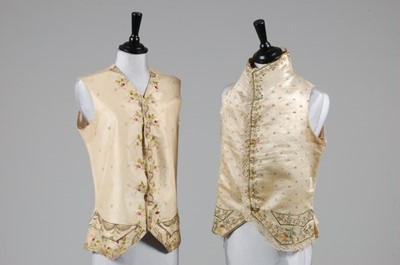 Lot 74 - Two gentlemens' waistcoats, circa 1790-1800,...