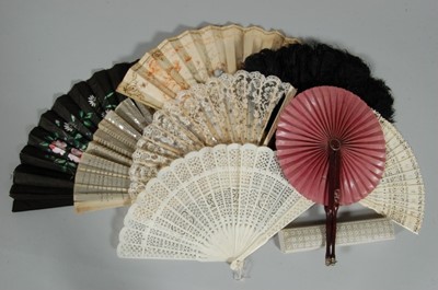 Lot 81 - A collection of fans, including a Chinese bone...