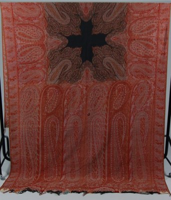 Lot 88 - Three woven Paisley shawls, circa 1850-60,...