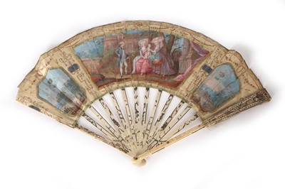 Lot 176 - A rare ballooning fan, French, 1780s, the silk...