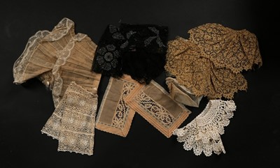 Lot 332 - A good, large general group of lace, mainly...