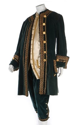 Lot 181 - A green velvet 18th century style fancy dress...