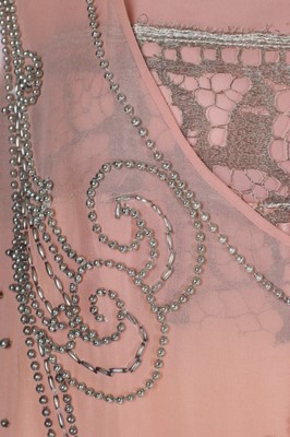 Lot 3 - A Woodland Bros Ltd pink chiffon flapper dress,...
