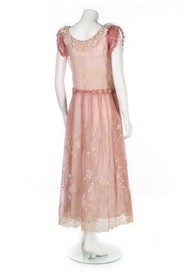 Lot 4 - A pink organdie summer dress, 1918-20, with...