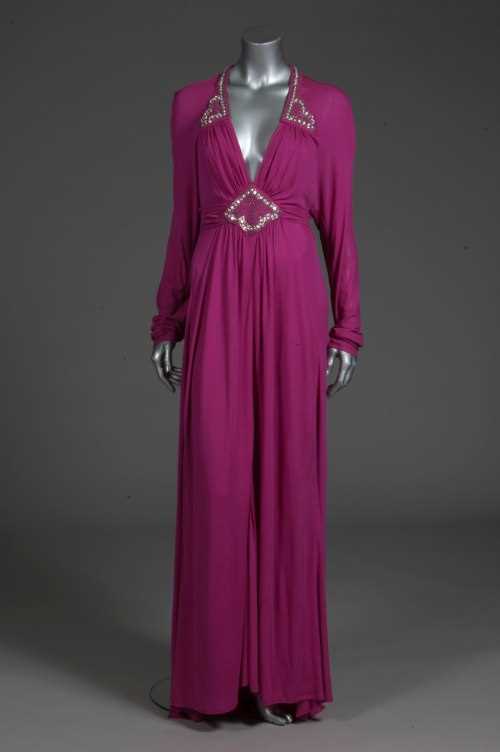 Lot 193 - An Ossie Clark fuchsia pink silk jersey...