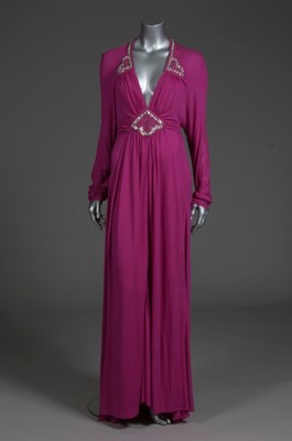 Lot 193 - An Ossie Clark fuchsia pink silk jersey...